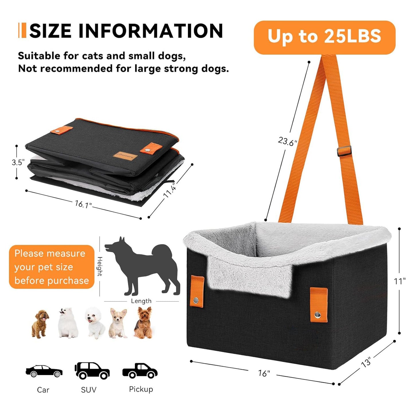 Removable And Washable Pets Safety Seat For Car Kennel Pet Products