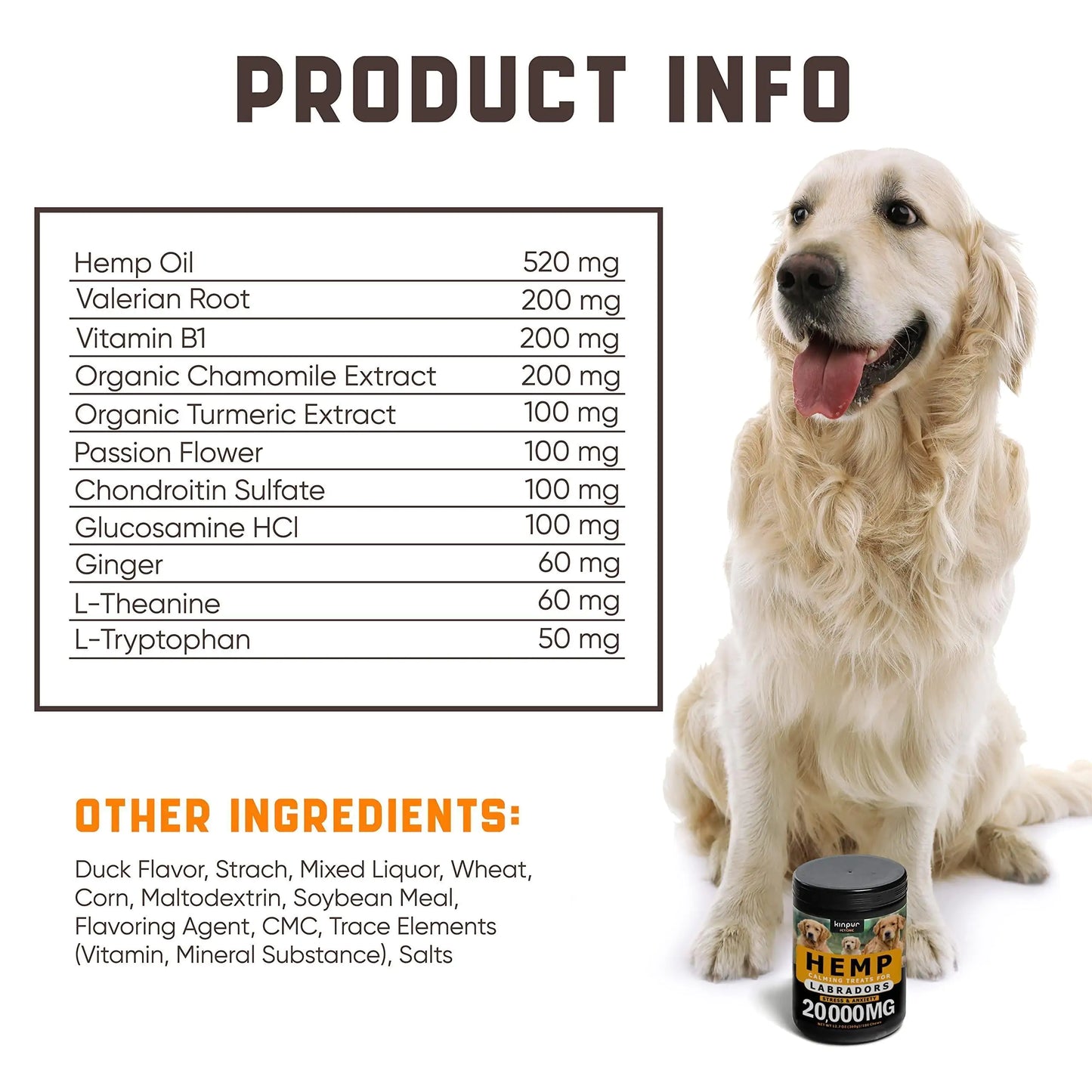 Calming Chews for Labrador Dogs with Valerian Root and Hemp Oil   Aid during Car